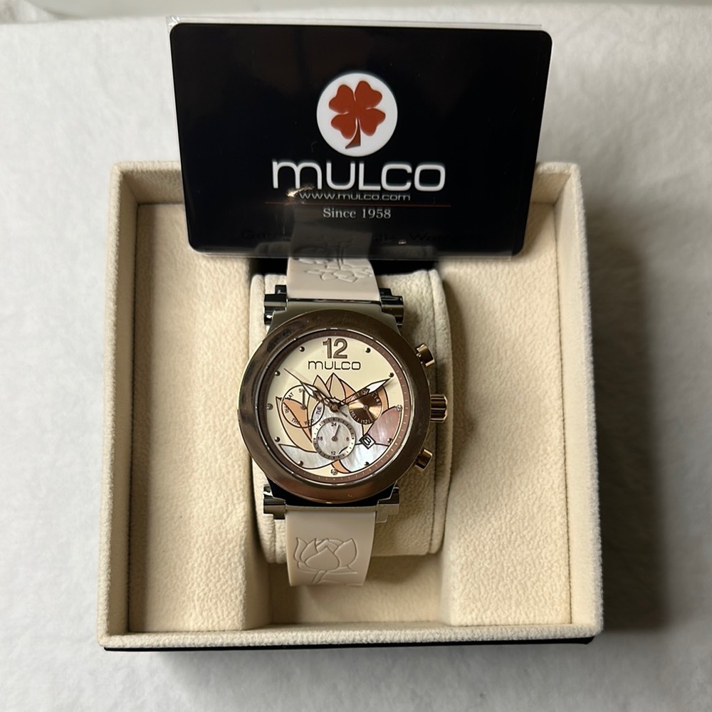 Mulco White and Gold Woman's Watch